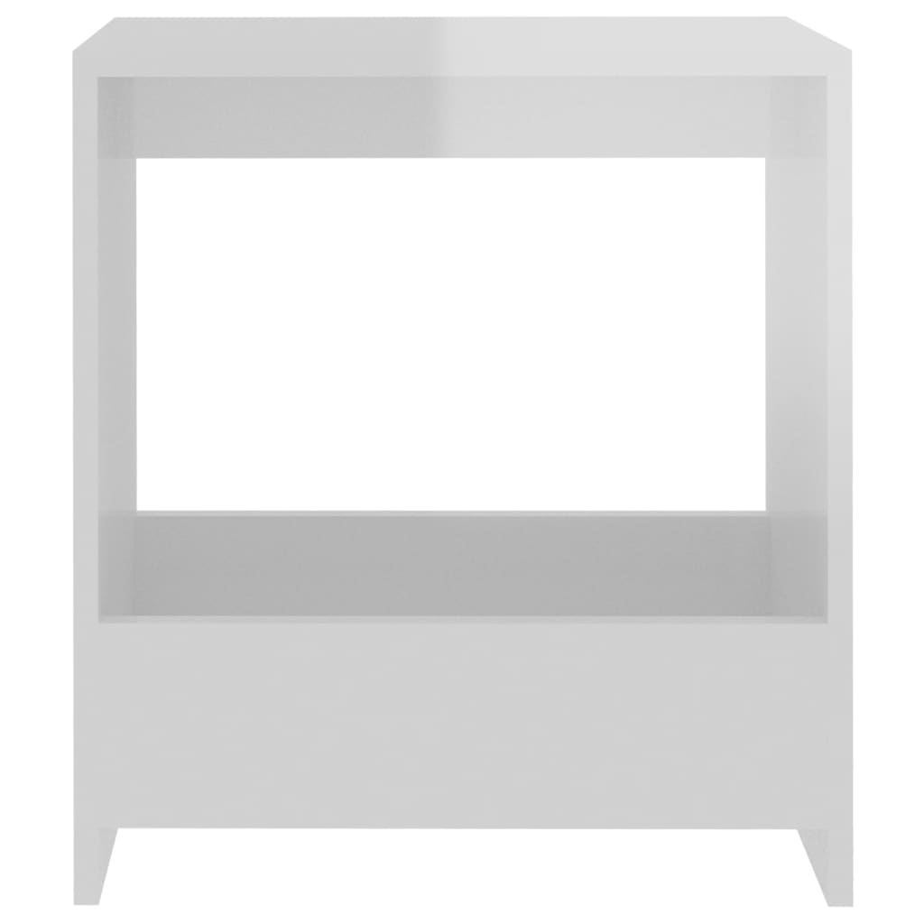 vidaXL Sivupöytä korkeakiilto valkoinen 50x26x50 cm lastulevy