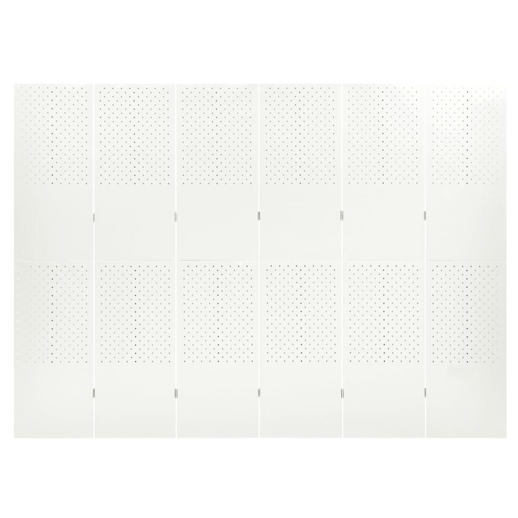 vidaXL 6-paneeliset tilanjakajat 2 kpl 240x180 cm valkoinen teräs