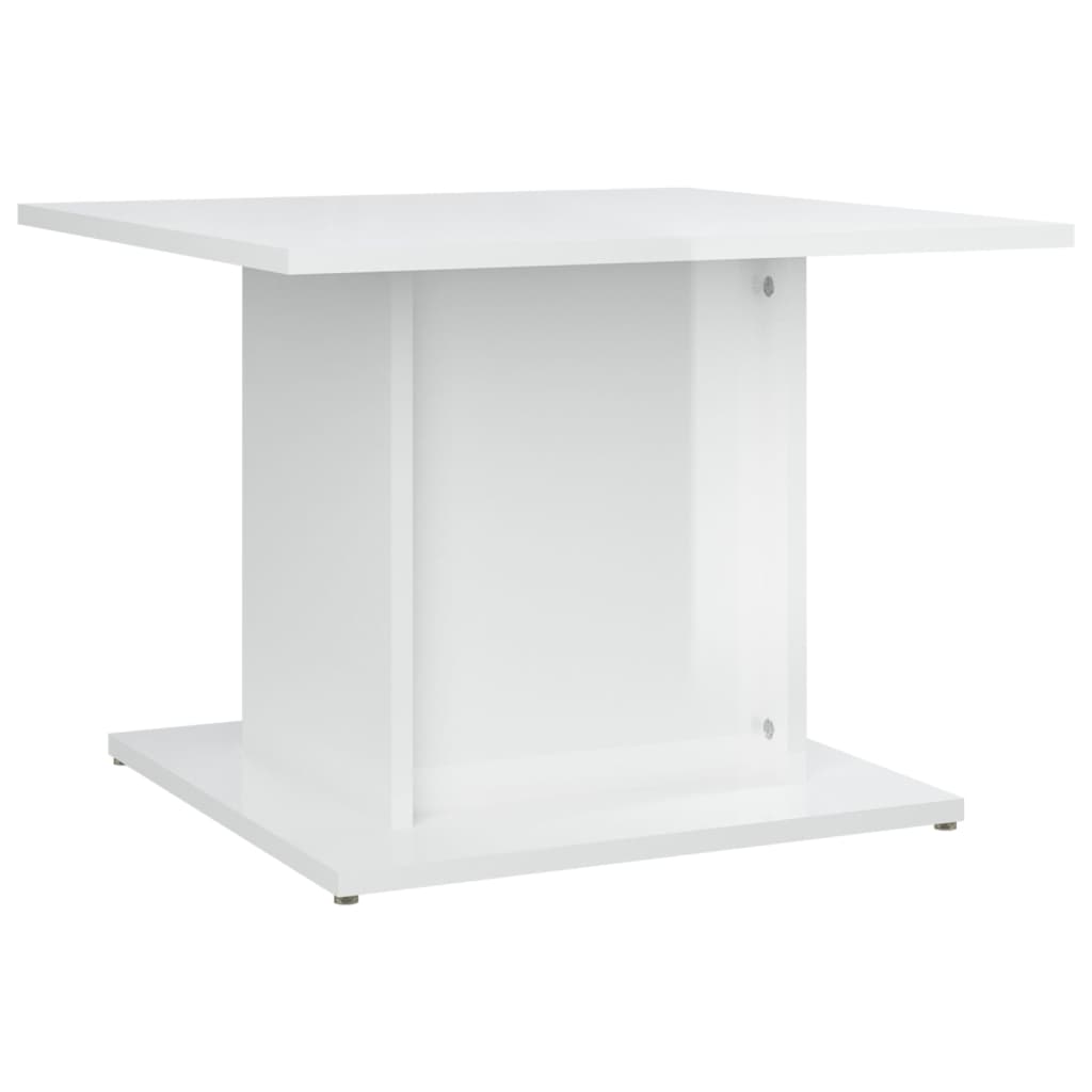 vidaXL Sohvapöytä korkeakiilto valkoinen 55,5x55,5x40 cm lastulevy