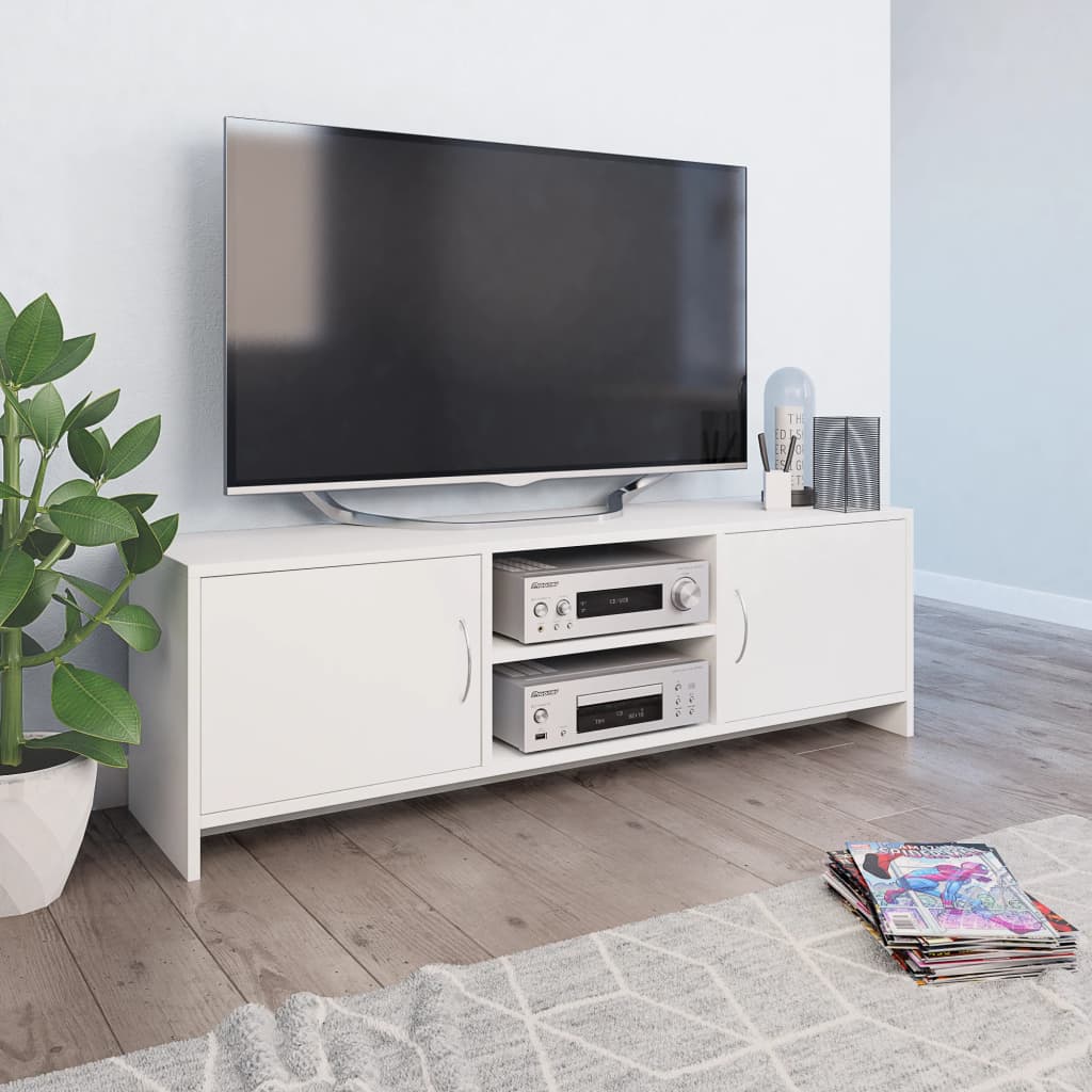 vidaXL TV-taso valkoinen 120x30x37,5 cm lastulevy