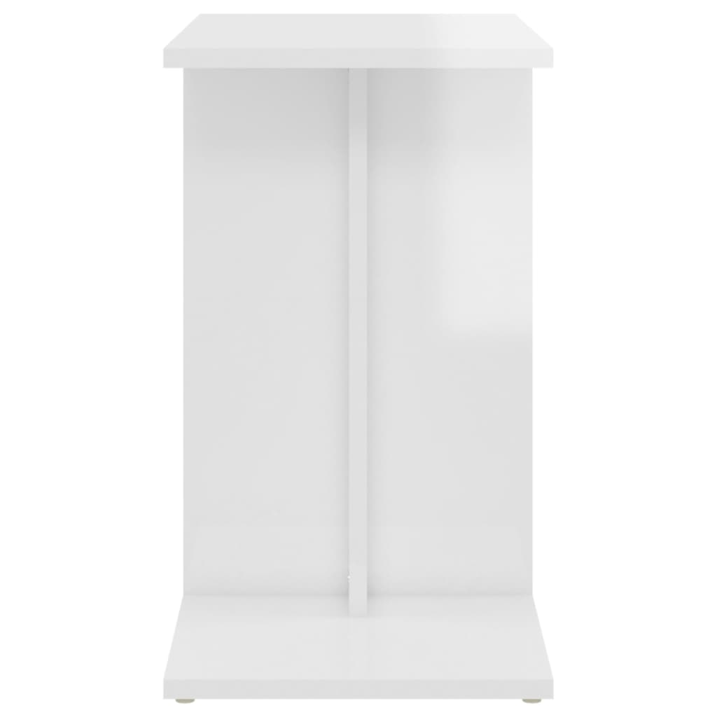 vidaXL Sivupöytä korkeakiilto valkoinen 50x30x50 cm lastulevy