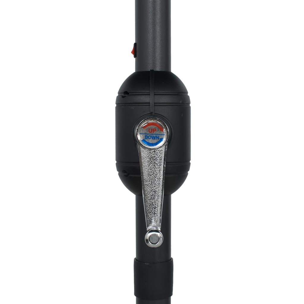 vidaXL Ulkoaurinkovarjo LED-valot alumiinitanko 270 cm musta