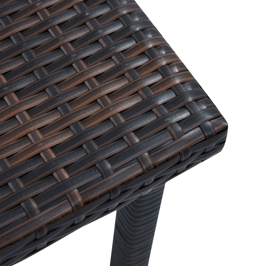 vidaXL Puutarhapöytä ruskea 40x40x40 cm polyrottinki