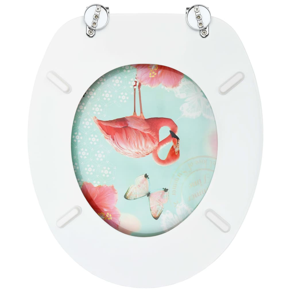 vidaXL WC-istuin kannella MDF flamingokuosi