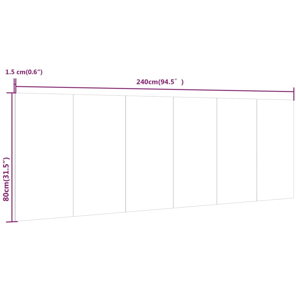 vidaXL Seinäkiinnitettävä Sängynpääty valk. 200x1,5x80 cm tekninen puu