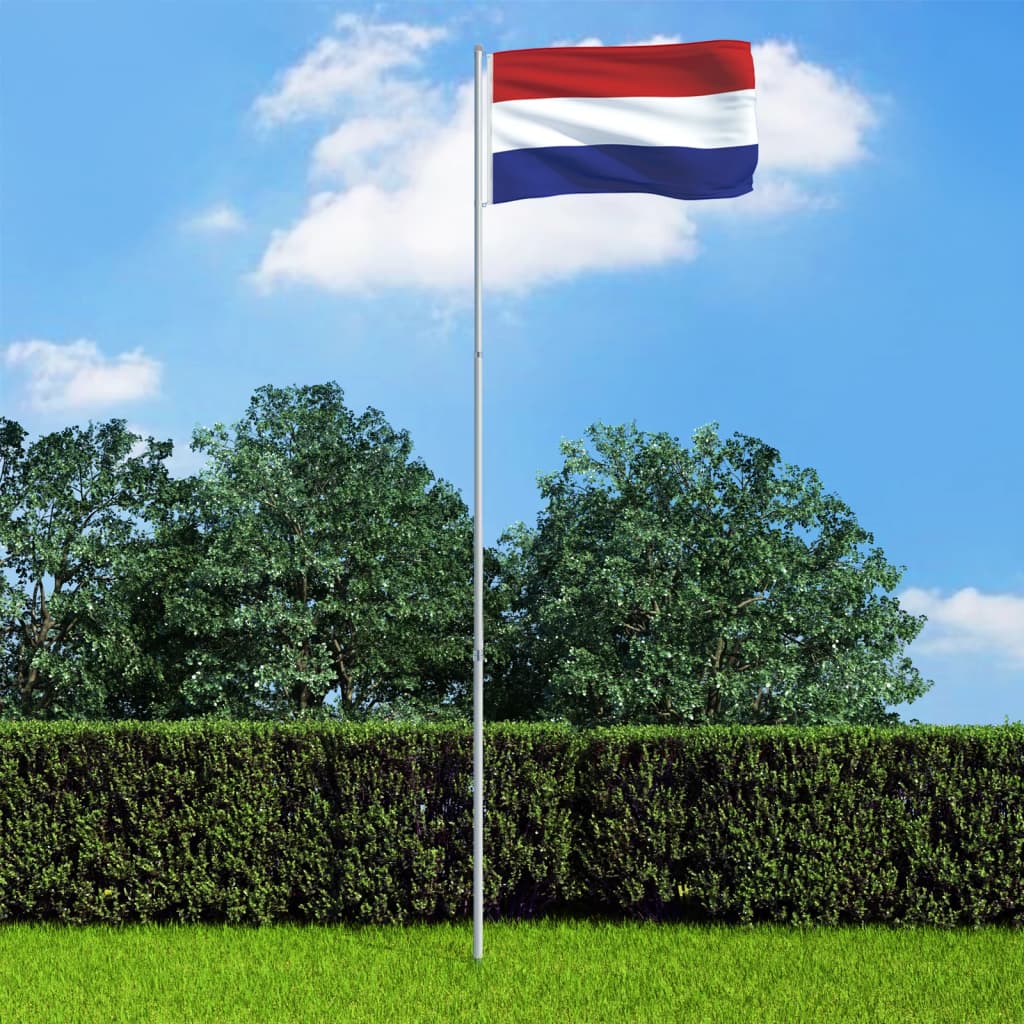 vidaXL Alankomaiden lippu ja tanko alumiini 4 m