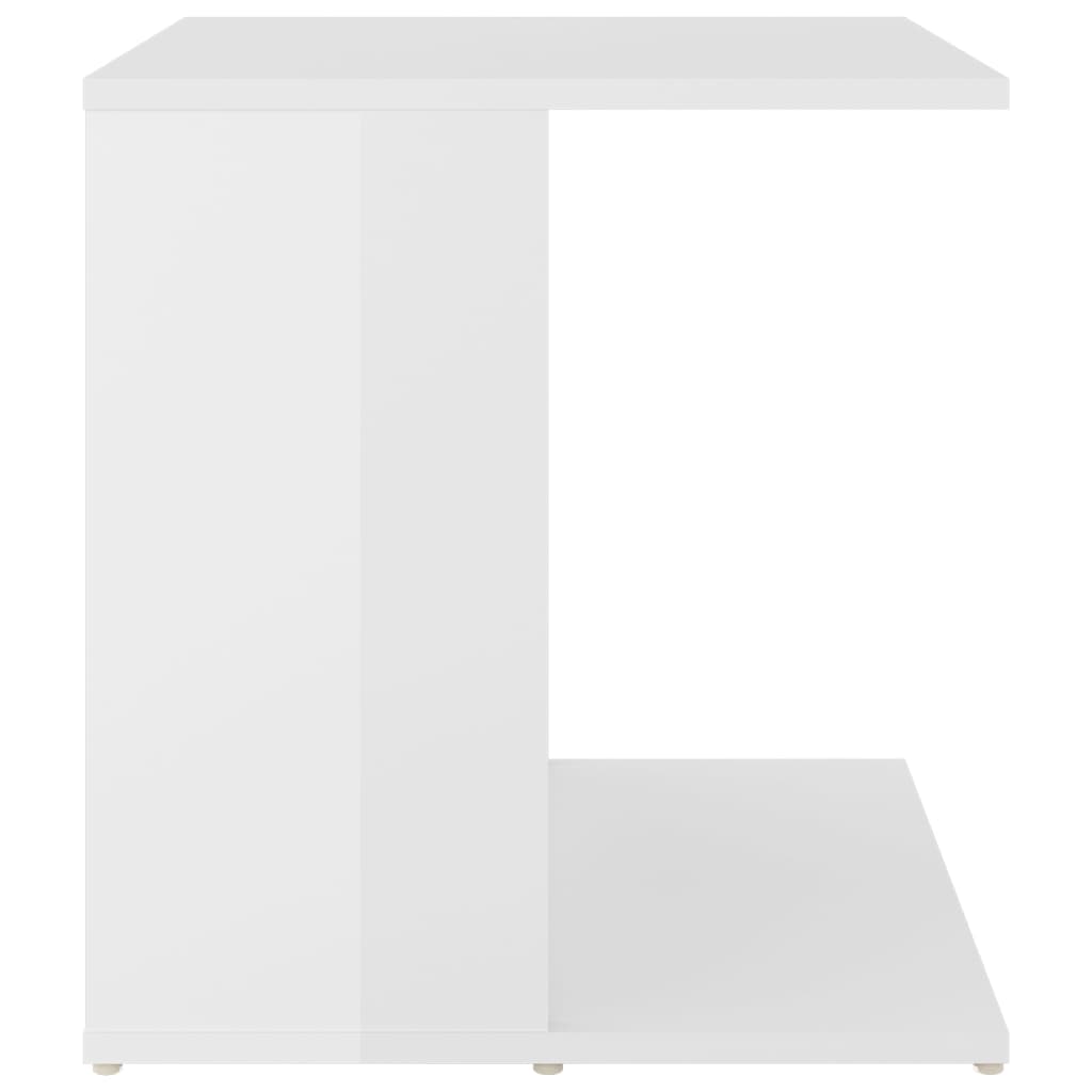 vidaXL Sivupöytä korkeakiilto valkoinen 45x45x48 cm lastulevy