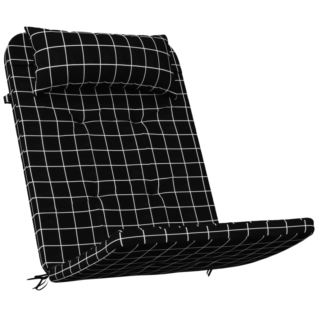 vidaXL Adirondack tuoli tyynyillä 2 kpl musta ruutukuvio Oxford kangas