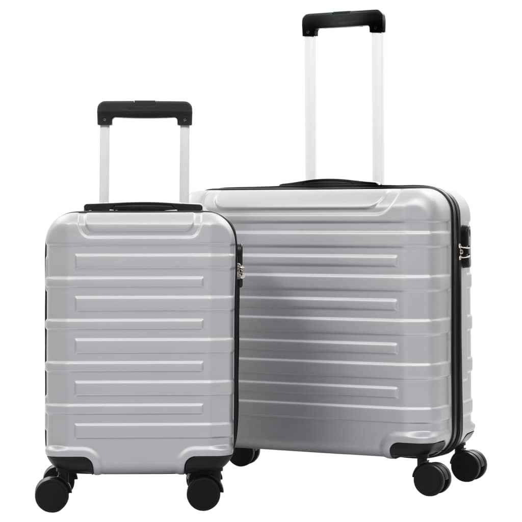 vidaXL Kovapintainen matkalaukkusarja 2 kpl hopea ABS