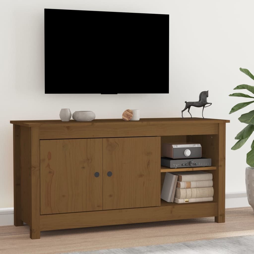 vidaXL TV-taso hunajanruskea 103x36,5x52 cm täysi mänty
