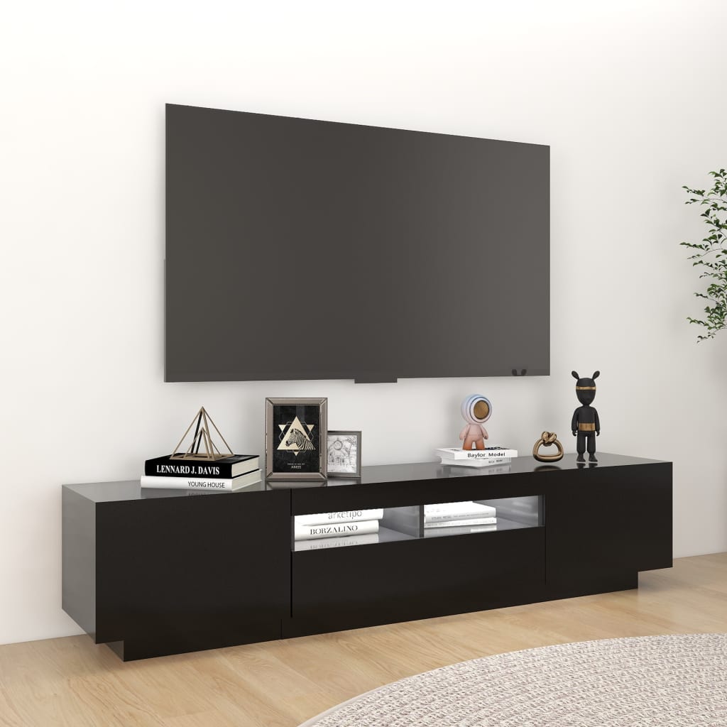 vidaXL TV-taso LED-valoilla musta 180x35x40 cm