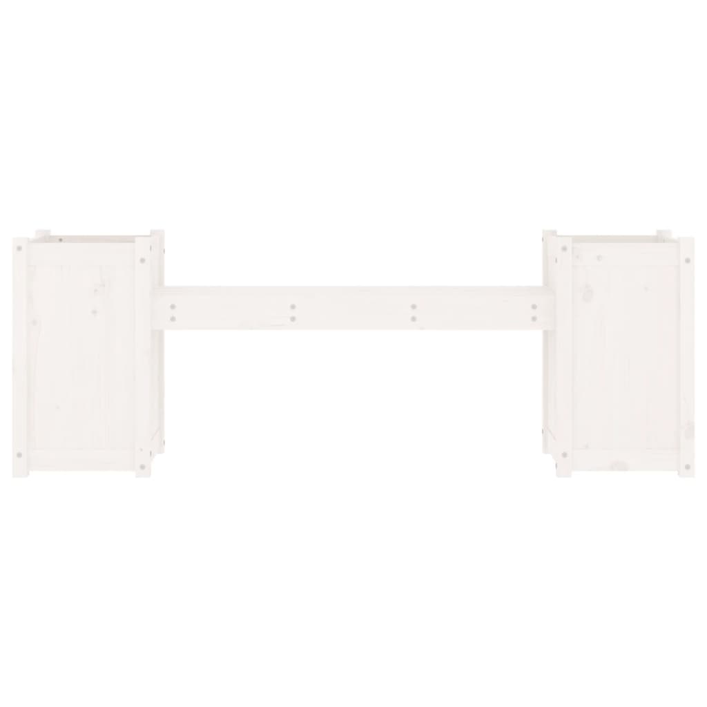 vidaXL Kukkalaatikkopenkki valkoinen 180x36x63 cm täysi mänty