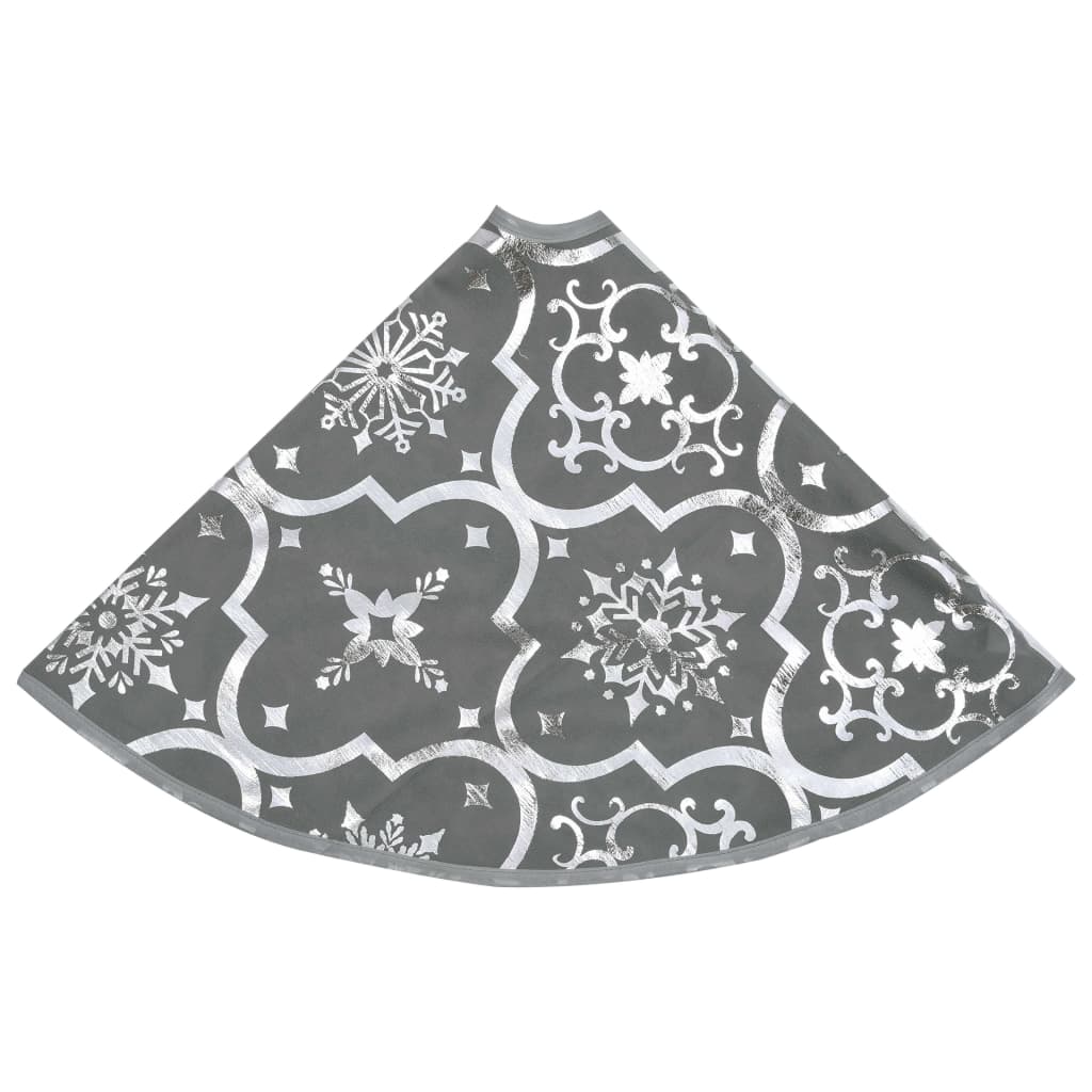 vidaXL Ylellinen joulukuusen jalustapeite sukalla harmaa 90 cm kangas