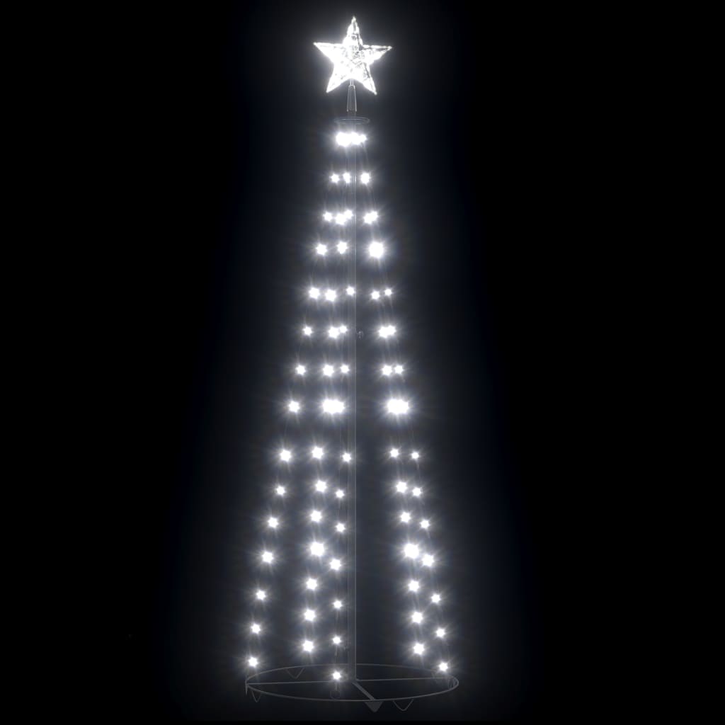 vidaXL Kartio joulukuusi 84 kylmän valkoista LED-valoa 50x150 cm