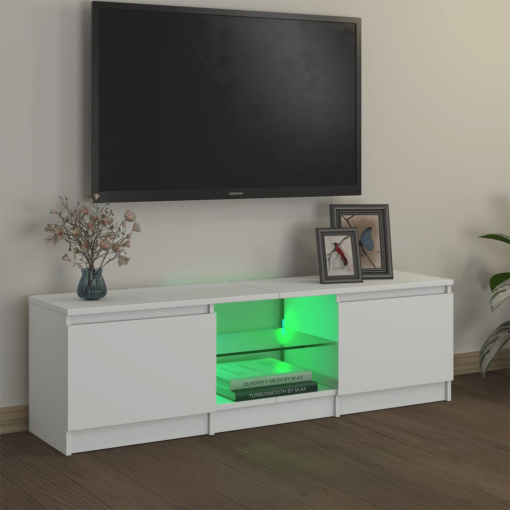 vidaXL TV-taso LED-valoilla valkoinen 120x30x35,5 cm