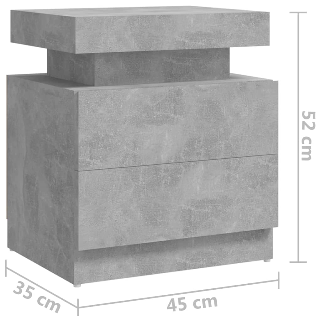 vidaXL Yöpöytä betoninharmaa 45x35x52 cm lastulevy