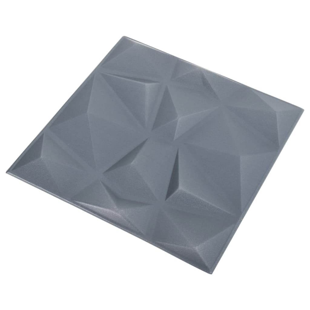 vidaXL 3D-seinäpaneelit 12 kpl 50x50 cm timantinharmaa 3 m²