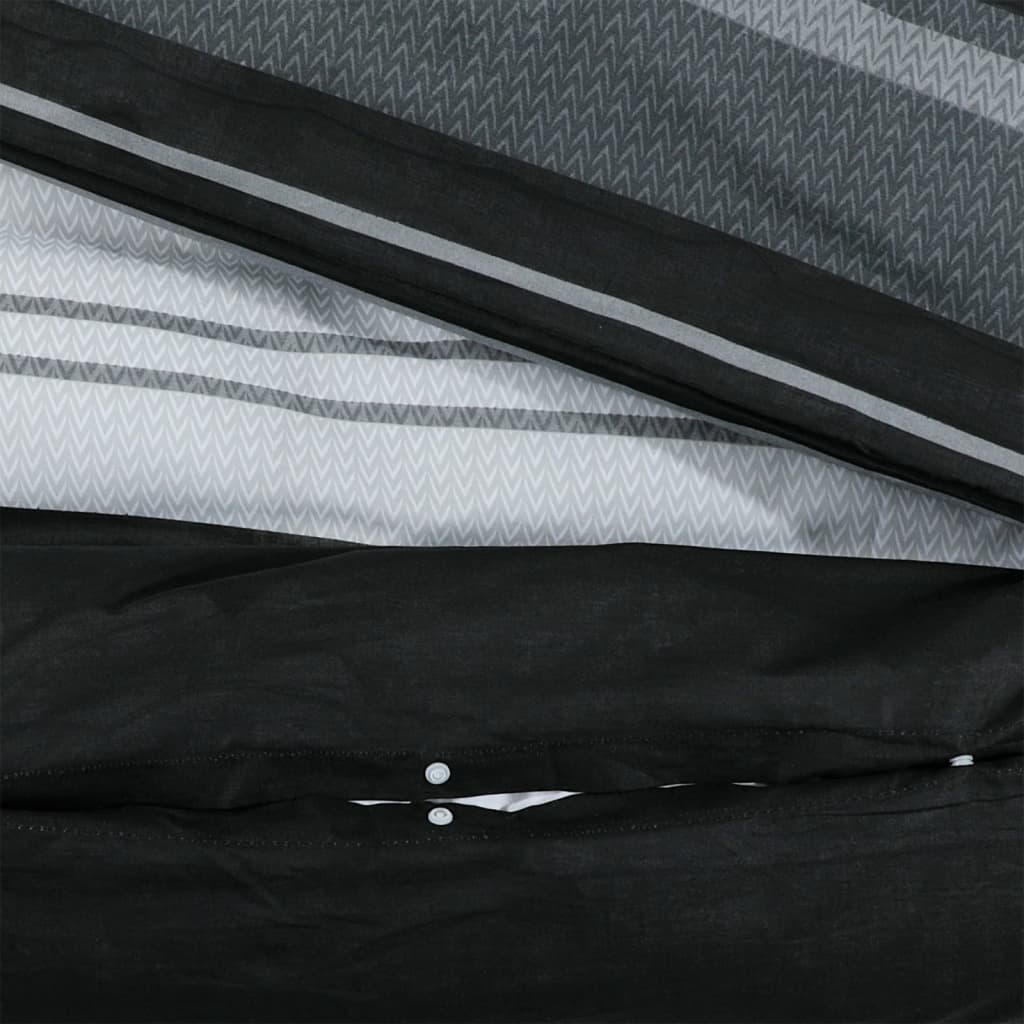 vidaXL Pussilakanasetti mustavalkoinen 135x200 cm puuvilla