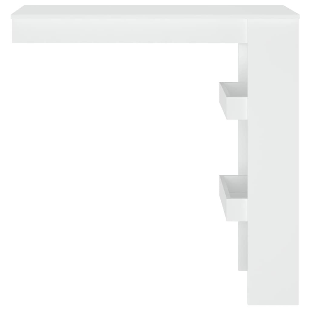 vidaXL Seinäkiinnitettävä baaripöytä valk. 102x45x103,5cm tekninen puu
