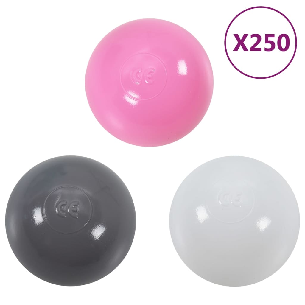 vidaXL Lasten leikkiteltta 250 pallolla pinkki 69x94x104 cm