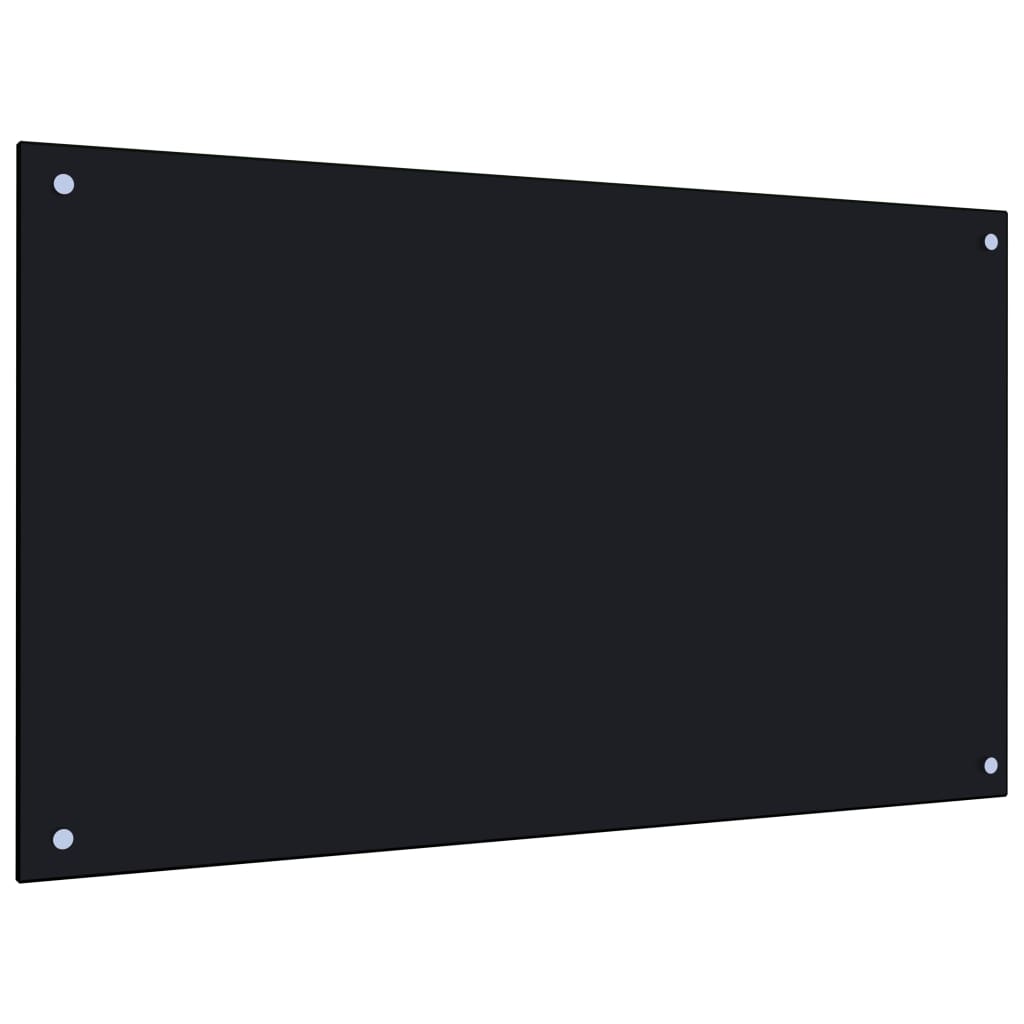 vidaXL Keittiön roiskesuoja musta 100x60 cm karkaistu lasi