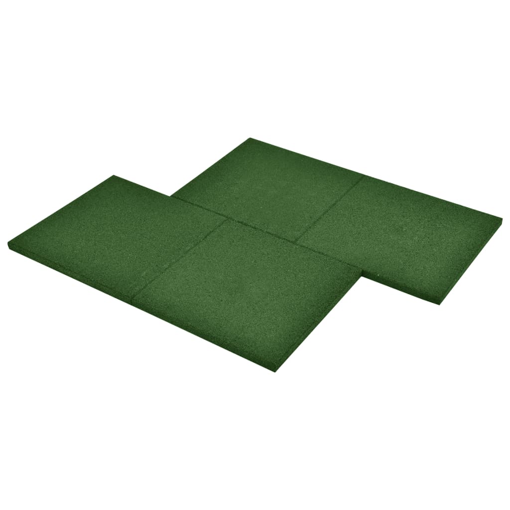 vidaXL Kaatumissuojalevyt 6 kpl kumi 50x50x3 cm vihreä