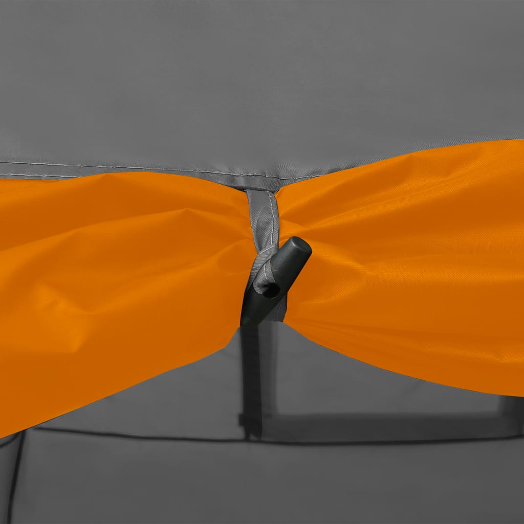 vidaXL Retkeilyteltta iglu 650x240x190 cm 8 henkilöä harmaa ja oranssi