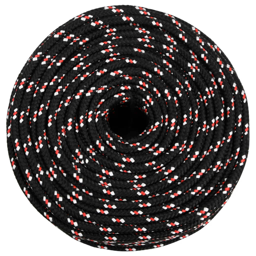 vidaXL Veneköysi musta 10 mm 100 m polypropeeni