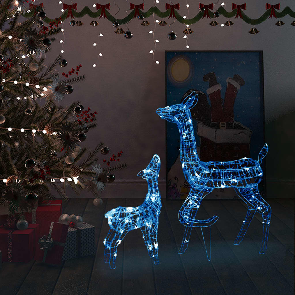 vidaXL Poroperhe joulukoriste akryyli 160 LED-valoa sininen