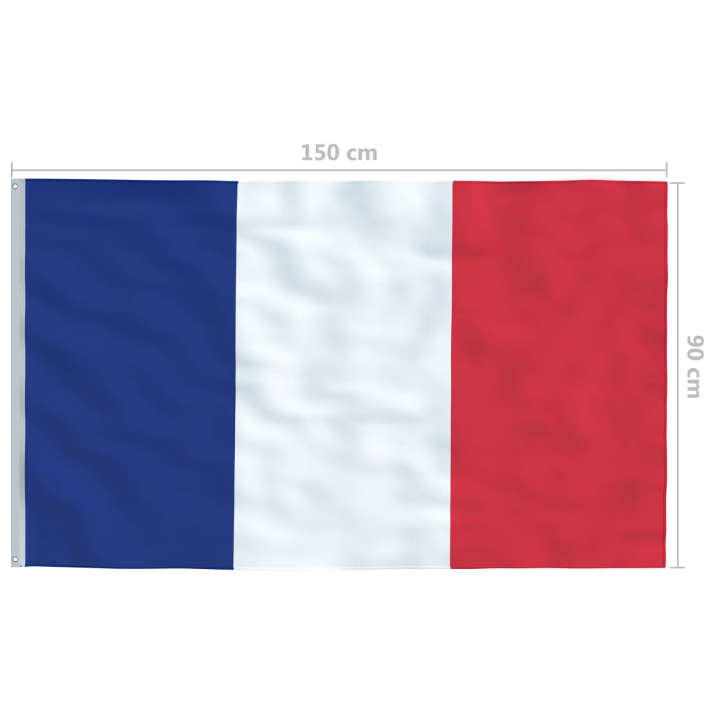 vidaXL Ranskan lippu ja tanko alumiini 4 m