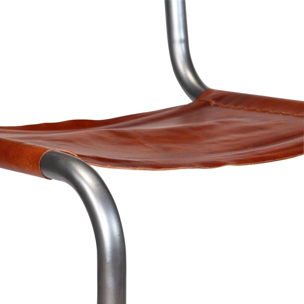 vidaXL Ruokapöydän tuolit 4 kpl ruskea aito nahka