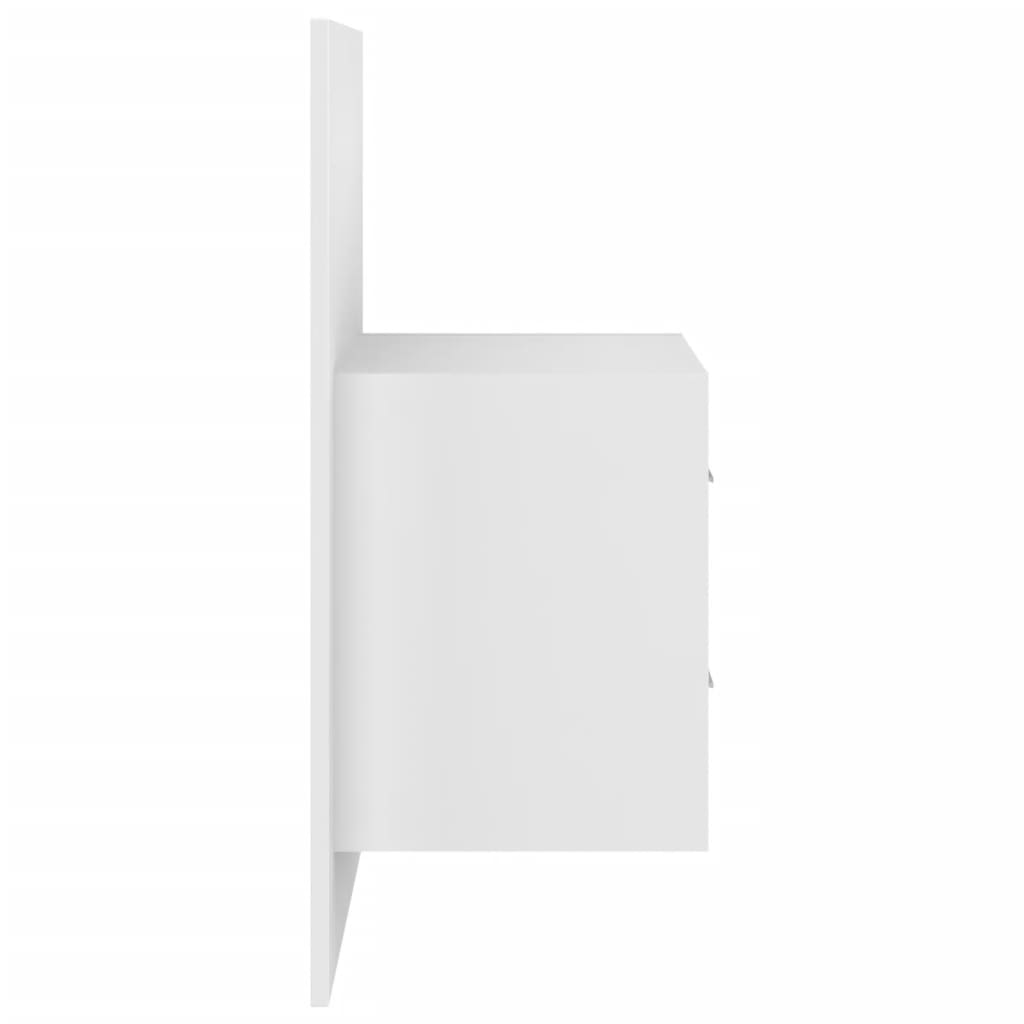 vidaXL Seinäkiinnitettävät yöpöydät 2 kpl korkeakiilto valkoinen