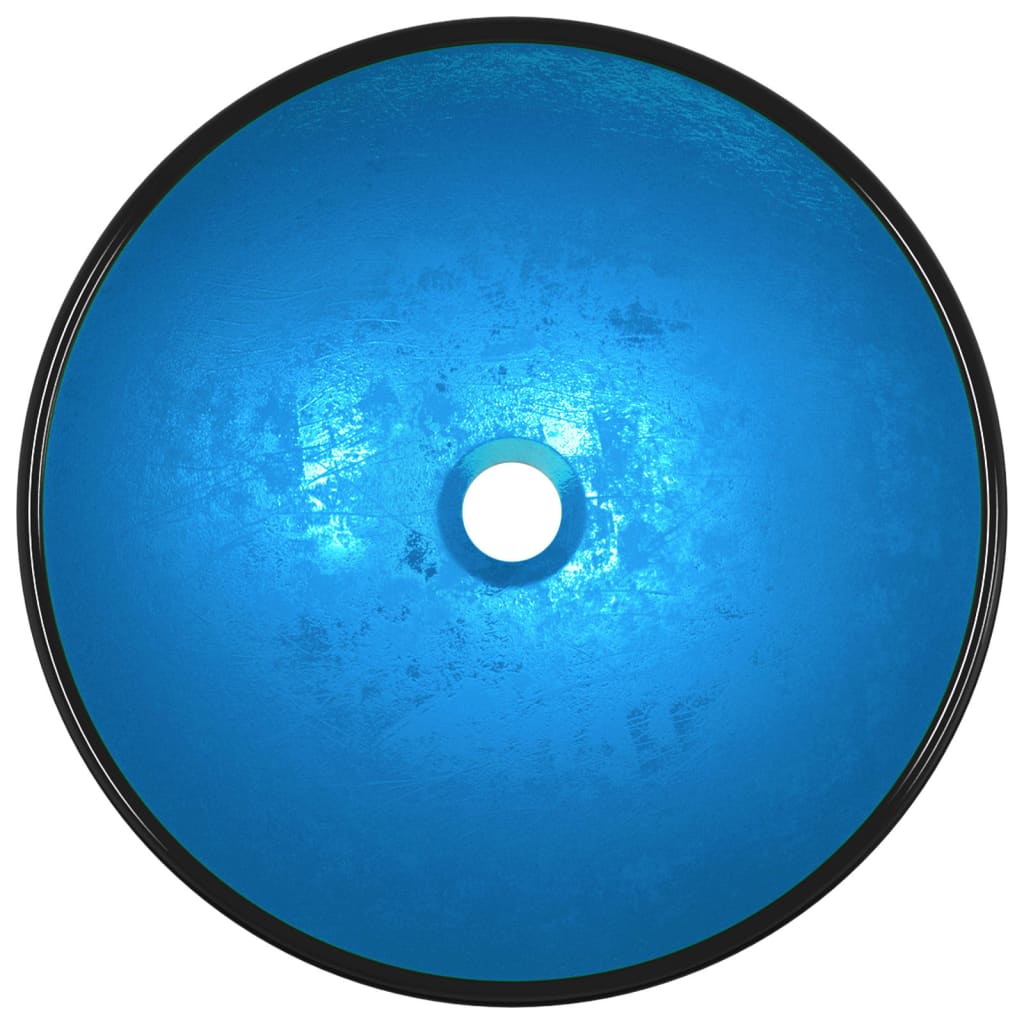 vidaXL Pesuallas karkaistu lasi 42x14 cm sininen