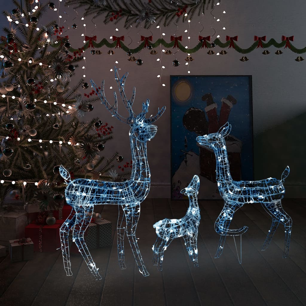 vidaXL Poroperhe joulukoriste akryyli 300 LED-valoa kylmän valkoinen