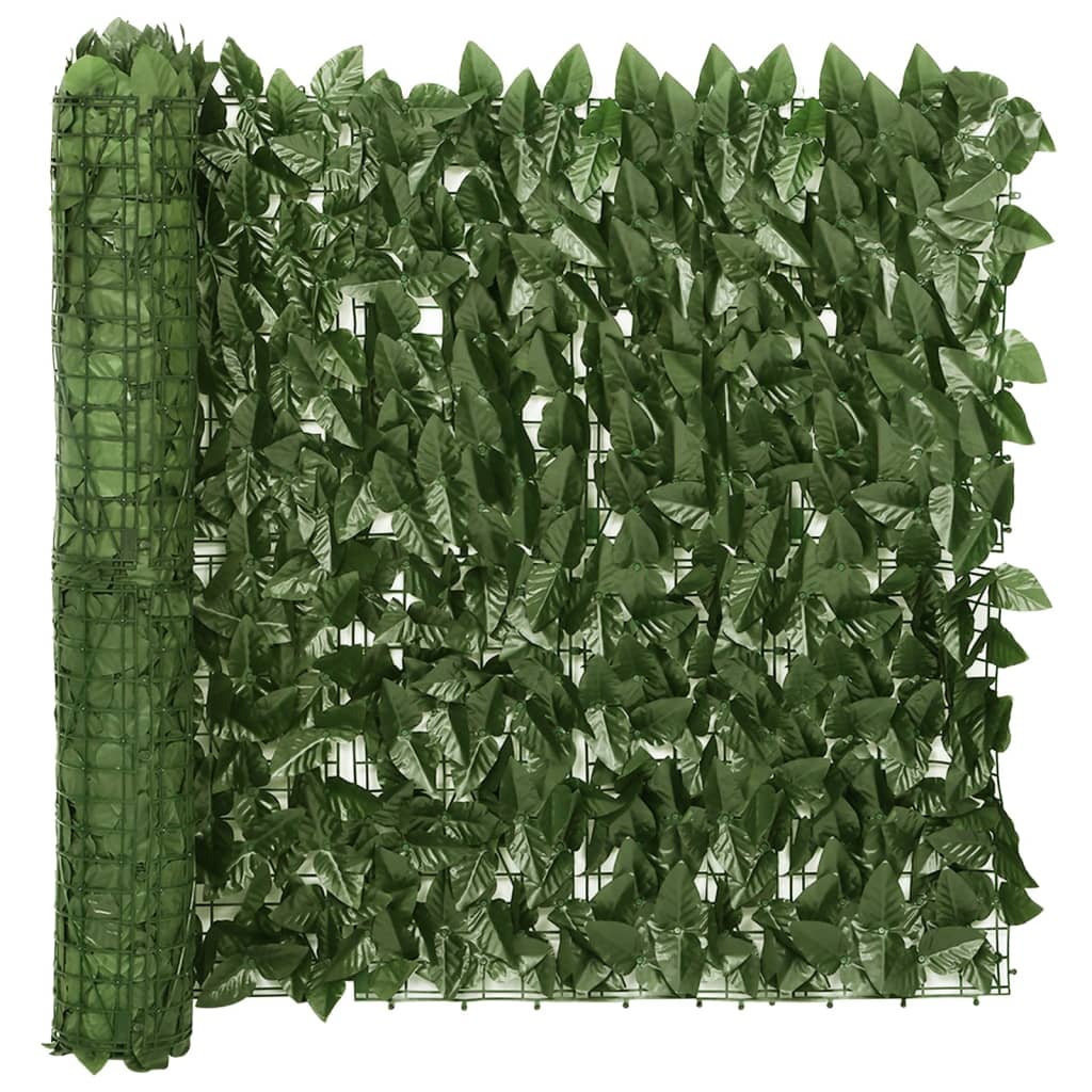 vidaXL Parvekkeen suoja tummanvihreillä lehdillä 500x75 cm