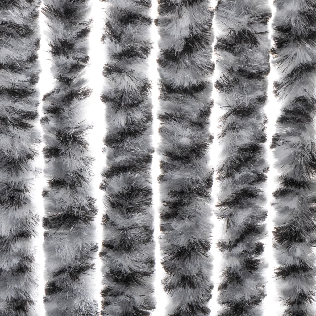 vidaXL Hyönteisverho harmaa ja mustavalkoinen 56x185 cm chenille