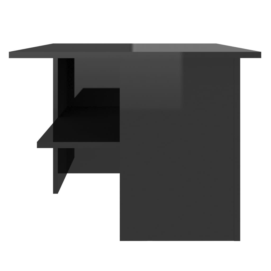 vidaXL Sohvapöytä korkeakiilto musta 90x60x46,5 cm lastulevy