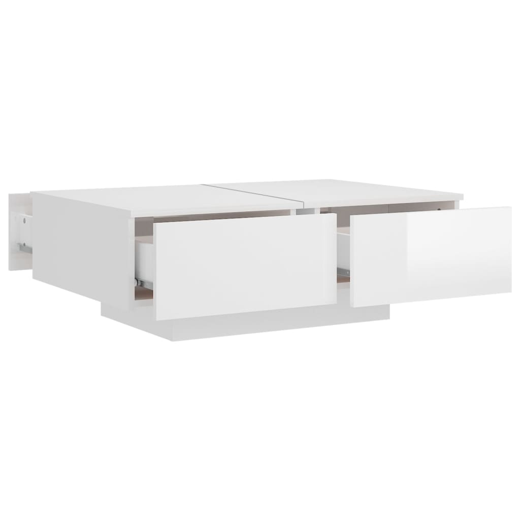vidaXL Sohvapöytä korkeakiilto valkoinen 90x60x31 cm lastulevy