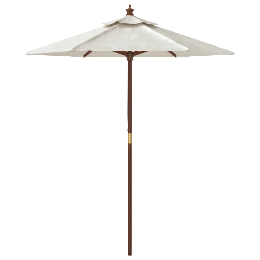 vidaXL Puutarhan aurinkovarjo puutolppa hiekka 196x231 cm