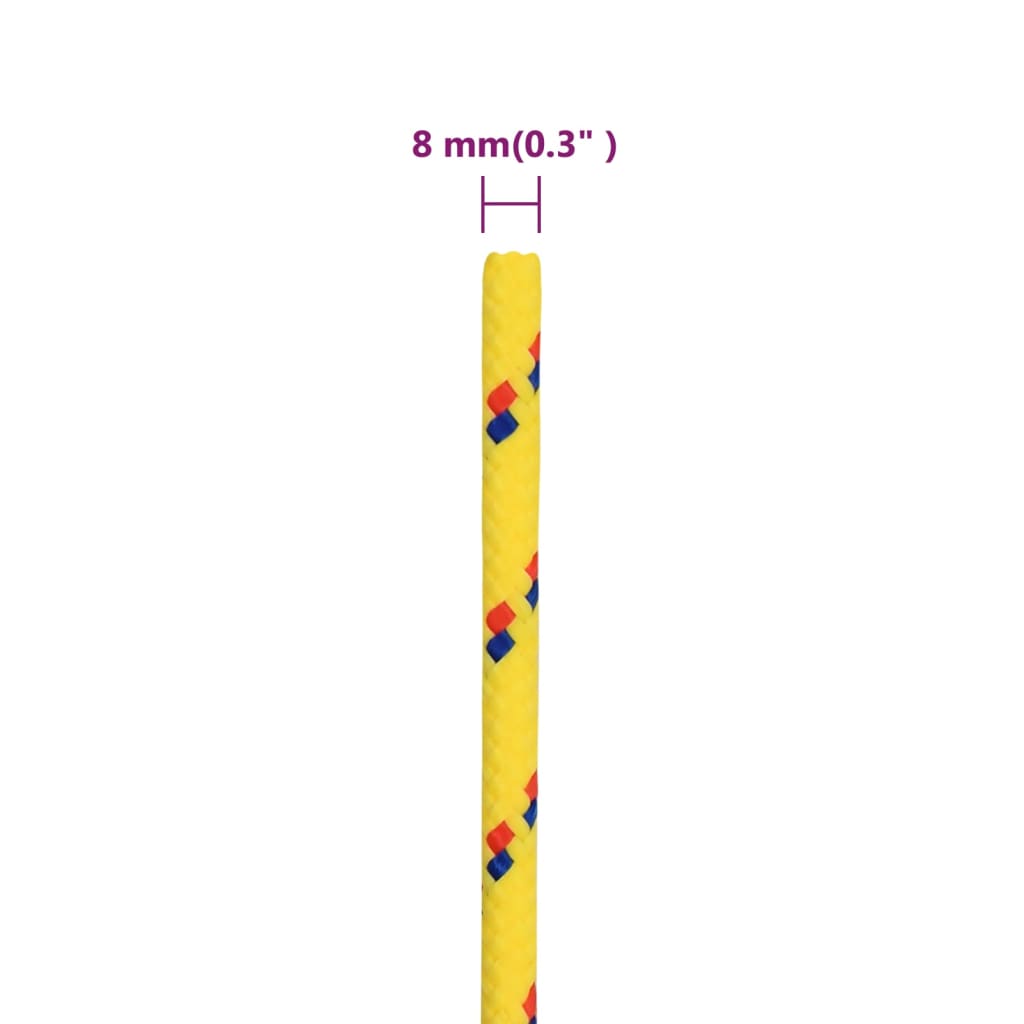 vidaXL Veneköysi keltainen 8 mm 250 m polypropeeni