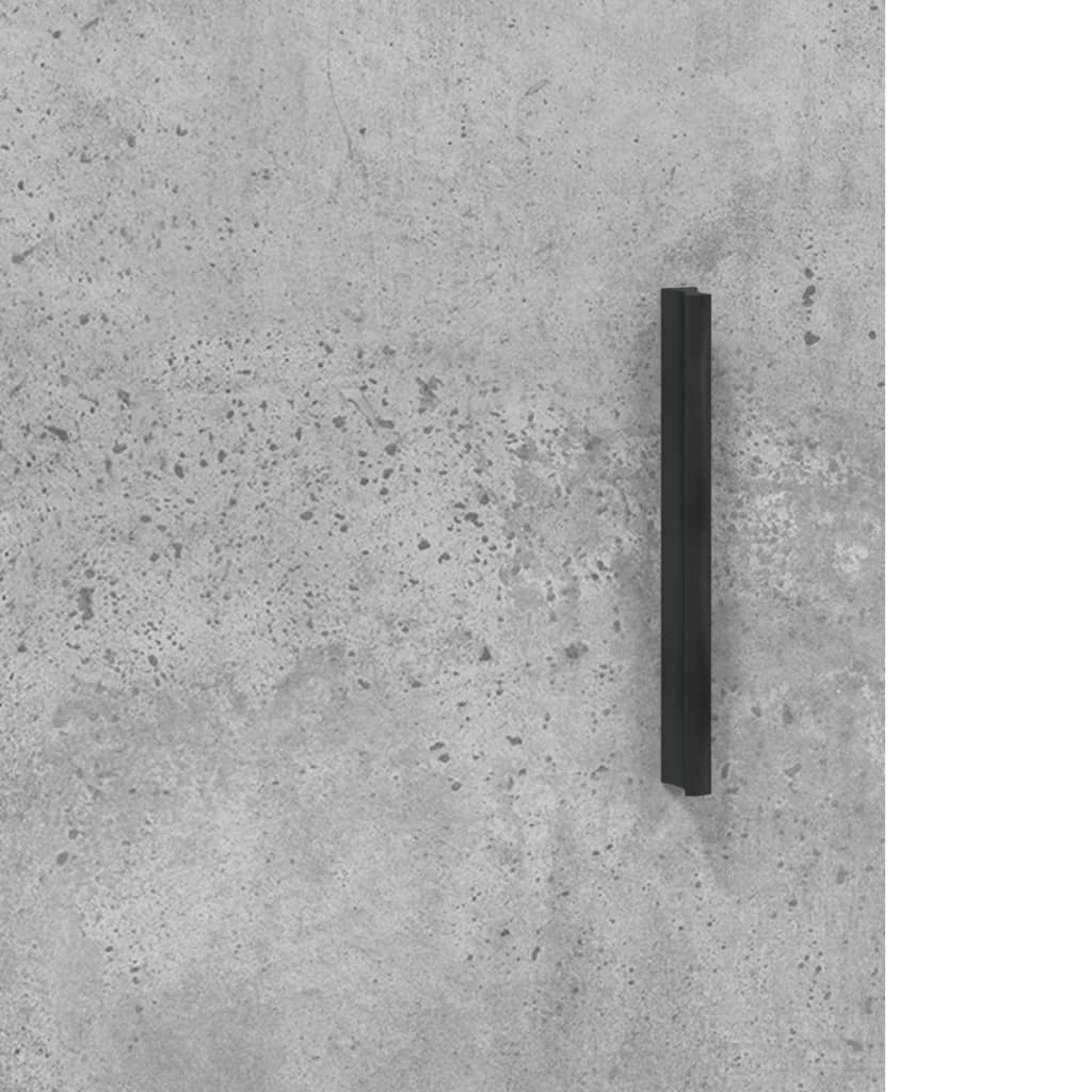 vidaXL Kaappi betoninharmaa 34,5x34x180 cm tekninen puu