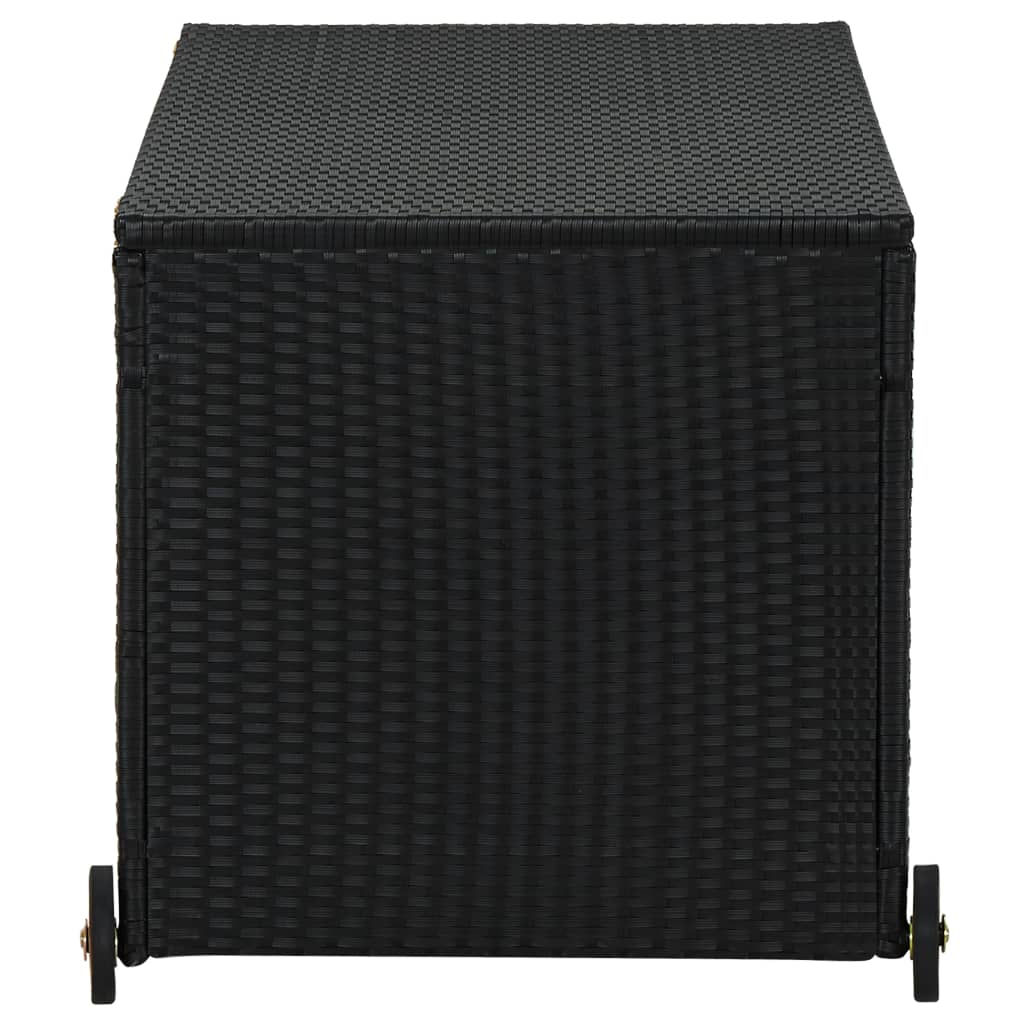 vidaXL Puutarhan säilytyslaatikko musta 120x65x61 cm polyrottinki