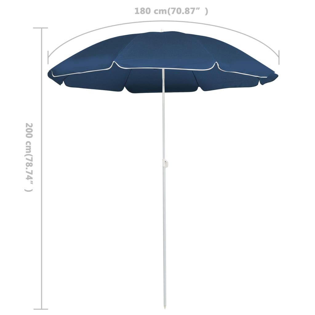 vidaXL Aurinkovarjo terästanko sininen 180 cm