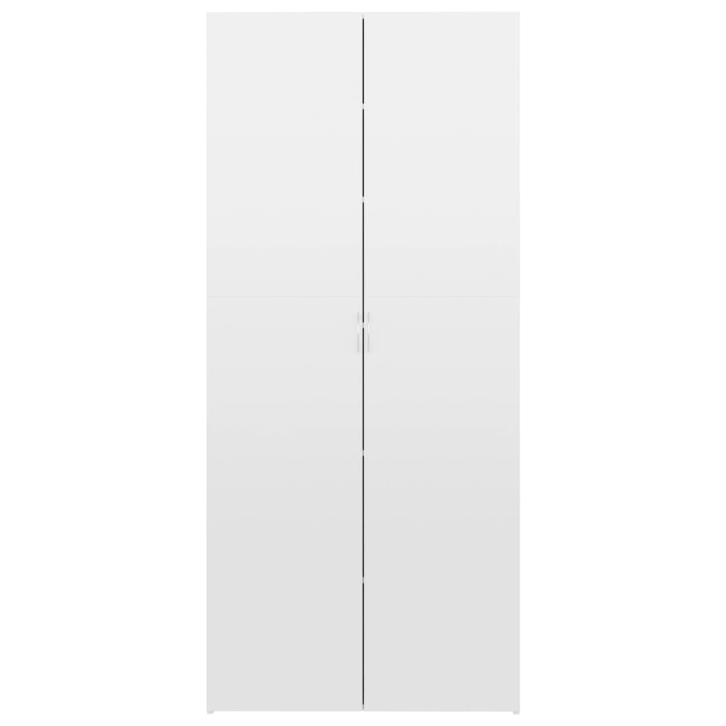 vidaXL Kenkäkaappi korkeakiilto valkoinen 80x35,5x180 cm lastulevy
