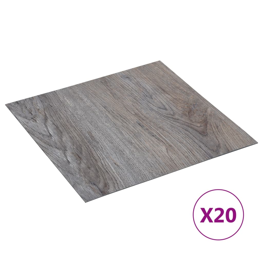 vidaXL Itsekiinnittyvä lattialankku 20 kpl PVC 1,86 m² vaaleanruskea