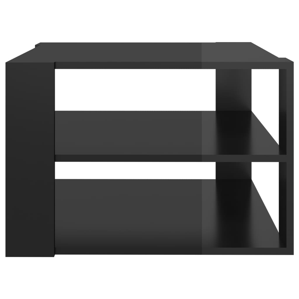 vidaXL Sohvapöytä korkeakiilto musta 60x60x40 cm lastulevy
