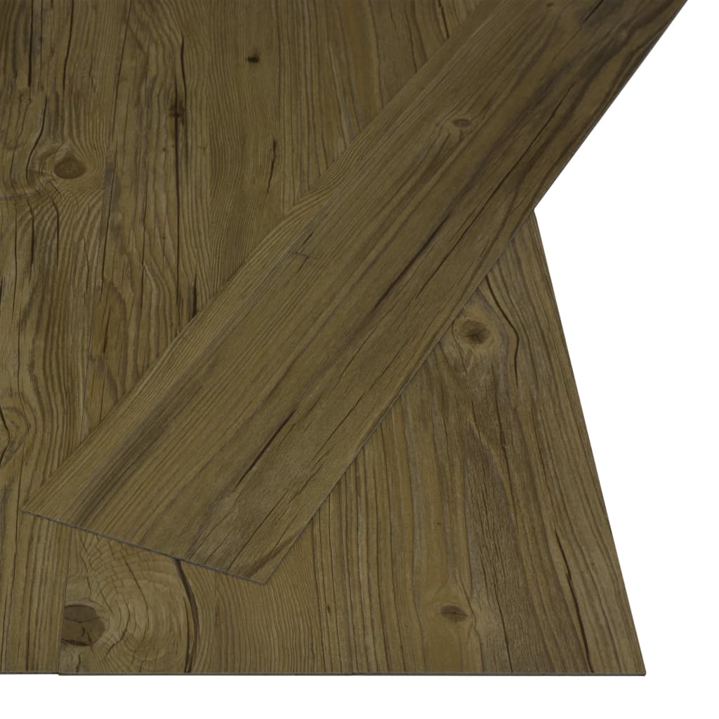 vidaXL Itsekiinnittyvä lattialankku 4,46 m² 3mm PVC ruskea