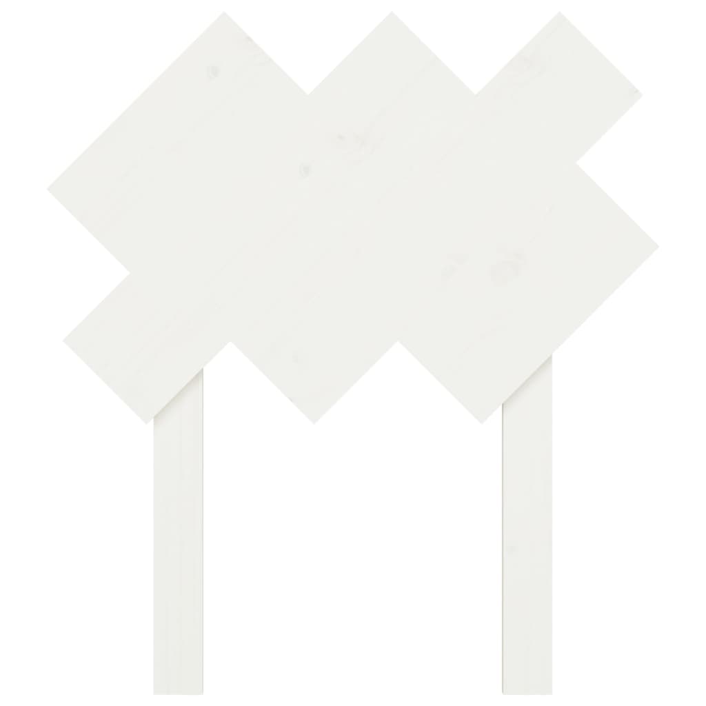 vidaXL Sängynpääty valkoinen 72,5x3x81 cm täysi mänty