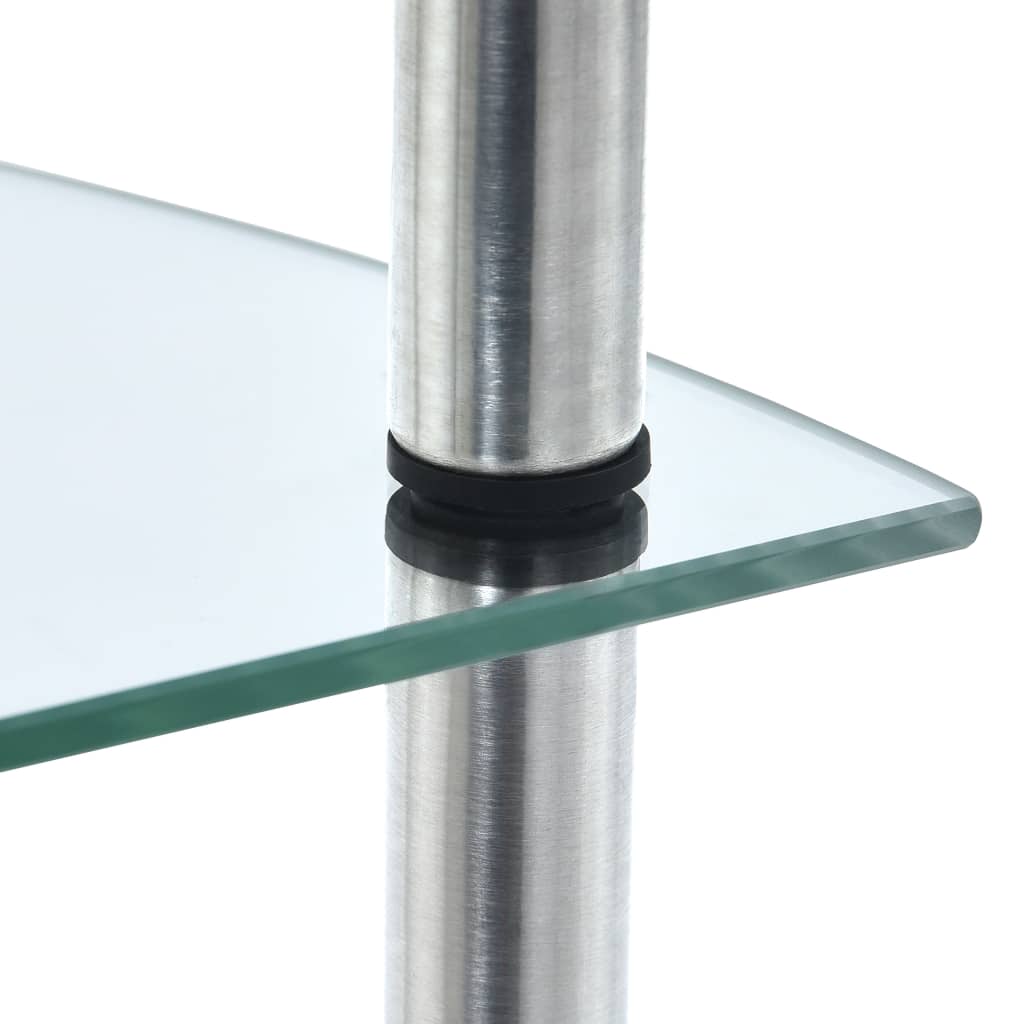 vidaXL 5-kerroksinen hylly läpinäkyvä 30x30x130 cm karkaistu lasi