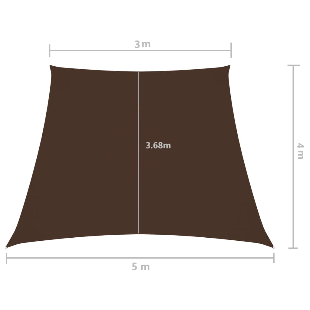 vidaXL Aurinkopurje Oxford-kangas puolisuunnikas 3/5x4 m ruskea